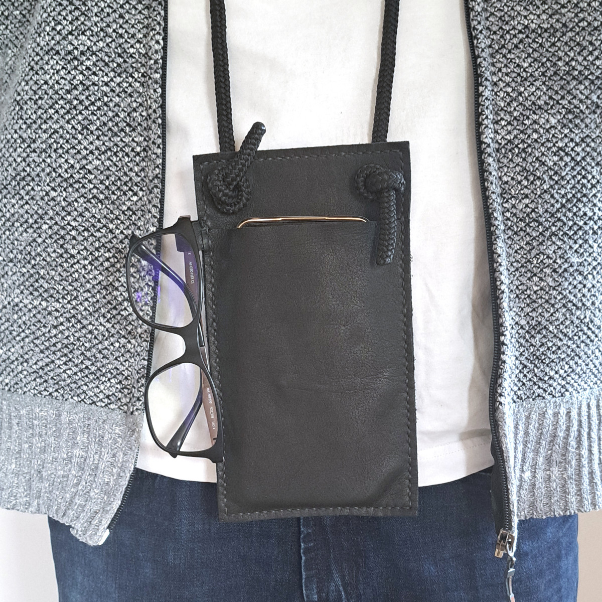 A mobile phone pouch.